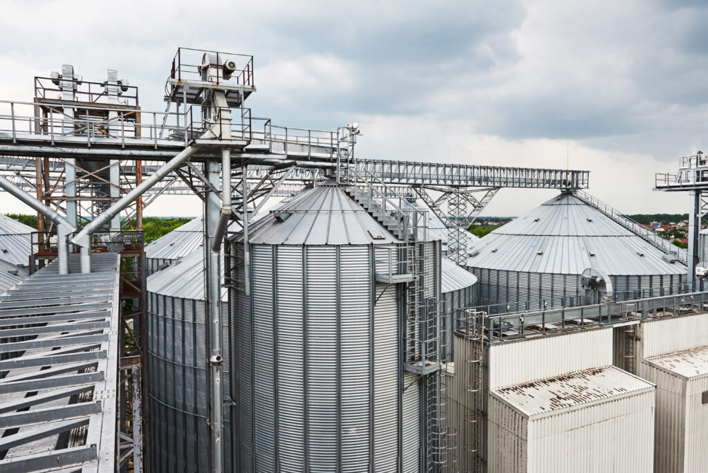 Agricultural Silo - Building Exterior, Storage and drying of grains, wheat, corn, soy, sunflower